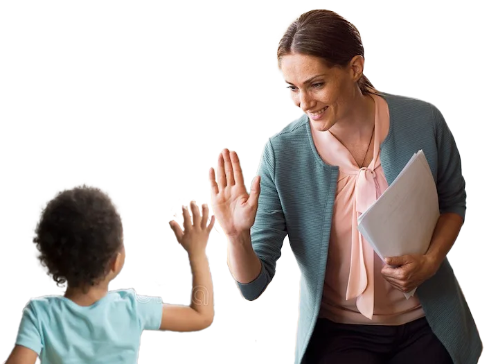 teacher student highfive